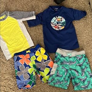 Boys Swimwear Set - trunks & swim shirts